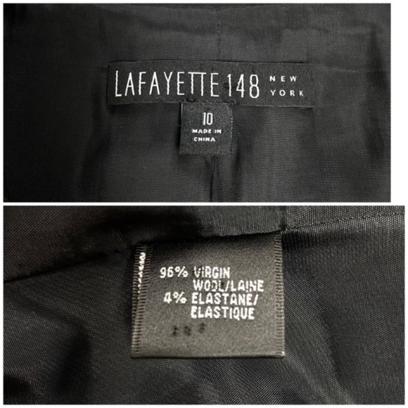 LAFAYETTE 148 New York Virgin Wool Blend Stretch Single Blazer in Black Size 10 - Picture 4 of 8
